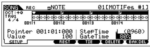 YAMAHA MOTIF ES6 - Set the parameters as illustrated below. - 1