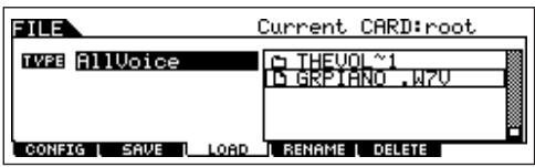 YAMAHA MOTIF ES6 - Select the file type to be loaded. - 1