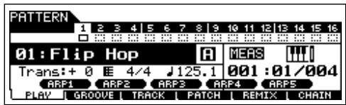 YAMAHA MOTIF ES6 - Press the [PATTERN] button to enter the Pattern mode. - 2