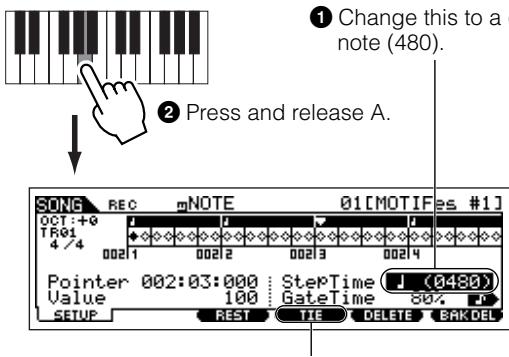 YAMAHA MOTIF ES6 - Follow the instructions below to enter the next dotted half note. - 1