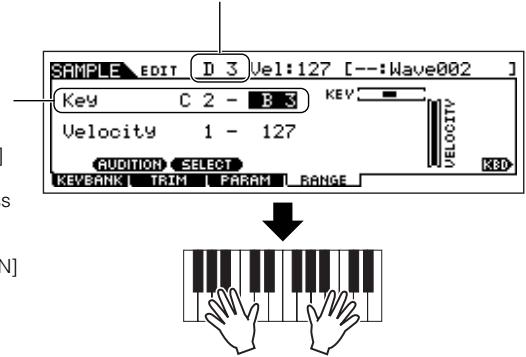 YAMAHA MOTIF ES6 - Set the key range. - 1