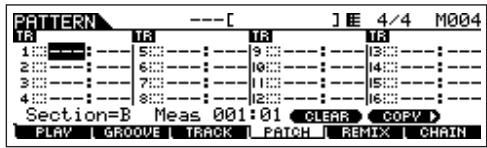 YAMAHA MOTIF ES6 - Select the desired track and assign a Phrase to the selected track. - 1