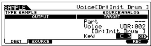 YAMAHA MOTIF ES6 - for setting the Sampling Destination, then set the parameters as described below. - 1