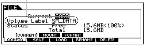 YAMAHA MOTIF ES6 - Press the [SF1] CURRENT button and check whether the currently recognized device is "CARD" (SmartMedia in the CARD slot) or "USB" (USB storage device connected to this synthesizer). - 1