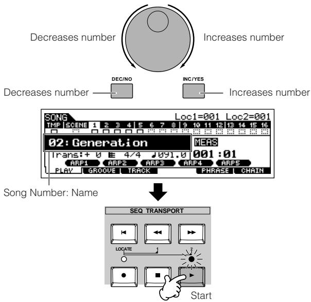 YAMAHA MOTIF ES6 - Select and play another Demo Song. - 1
