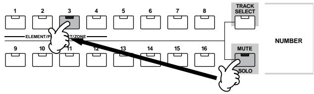 YAMAHA MOTIF ES6 - Press any of the NUMBER [1] - [16] buttons to select the track number to be muted. - 1