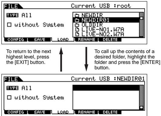 YAMAHA MOTIF ES6 - File (B)/Folder (B) selection - 1
