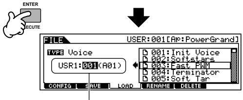 YAMAHA MOTIF ES6 - When Type is set to "Voice": - 3