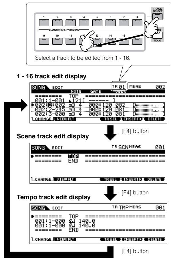 YAMAHA MOTIF ES6 - Select a track to be edited. - 1