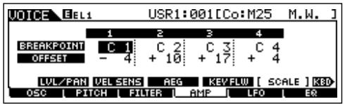 YAMAHA MOTIF ES6 - Setting example of Amplitude Scaling - 1