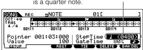 YAMAHA MOTIF ES6 - Enter the next 4th note C as shown below. - 1