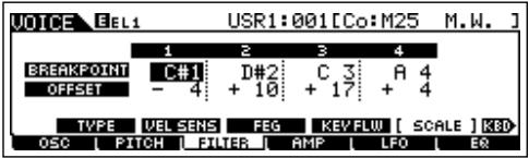 YAMAHA MOTIF ES6 - Setting example of Filter Scaling - 1