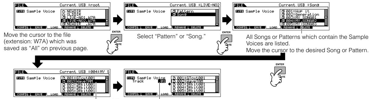 YAMAHA MOTIF ES6 - - When Type is set to "Sample Voice": - 1