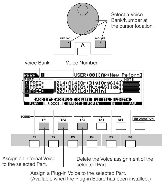 YAMAHA MOTIF ES6 - Assign the desired Voice to each Part. - 1