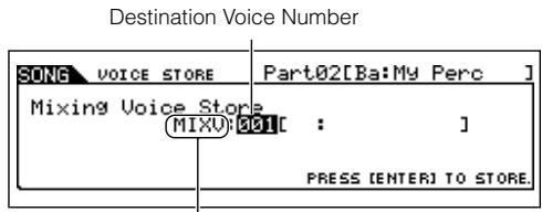 YAMAHA MOTIF ES6 - Store the edited Mixing Voice to internal User memory. - 1