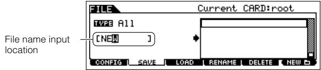 YAMAHA MOTIF ES6 - | Input a file name. - 1
