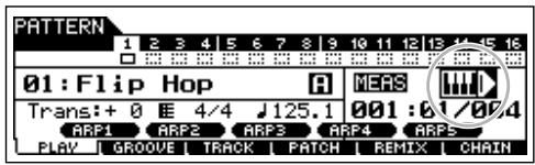 YAMAHA MOTIF ES6 - Press the [▶] (Play) button to start Pattern playback. - 1