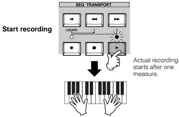 YAMAHA MOTIF ES6 - Press the [▶] (Play) button to start recording. - 1