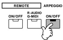 YAMAHA MOTIF ES6 - Press the [ARPEGGIO ON/OFF] button to turn Arpeggio on. - 1