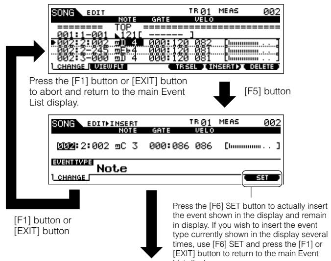 YAMAHA MOTIF ES6 - - Inserting New Events - 1