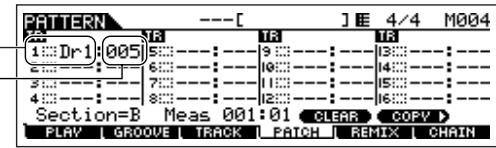 YAMAHA MOTIF ES6 - Select the desired track and assign a Phrase to the selected track. - 2