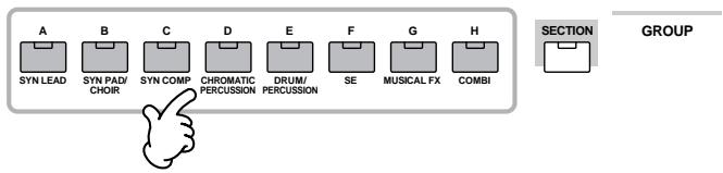 YAMAHA MOTIF ES6 - Select a Normal Voice Group. - 1