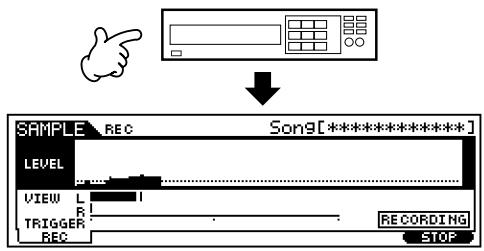 YAMAHA MOTIF ES6 - Start the audio equipment when the Song reaches the Punch In point (when sampling actually starts). - 1