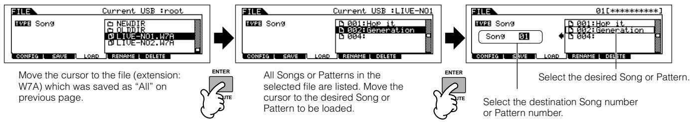YAMAHA MOTIF ES6 - - When Type is set to "Song" or "Pattern": - 1