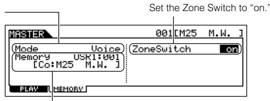 YAMAHA MOTIF ES6 - Select a Master to be created. - 1