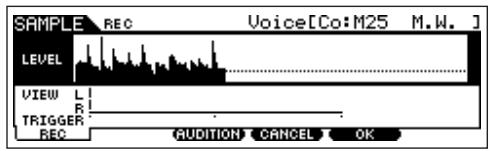 YAMAHA MOTIF ES6 - Press the [F6] STOP button to stop sampling, then check the results. - 1