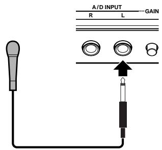 YAMAHA MOTIF ES6 - Plug the microphone to the A/D INPUT jack on the rear panel (page 72). - 1