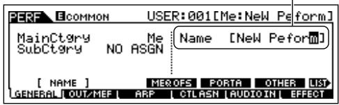 YAMAHA MOTIF ES6 - Select the menu you wish to edit by pressing the [F1] - [F6] and [SF1] - [SF5] buttons, then edit the parameters. - 1
