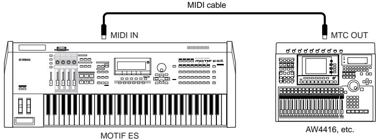 YAMAHA MOTIF ES6 - - Synchronizing the MOTIF ES to the MTC signal from an external MTR - 1