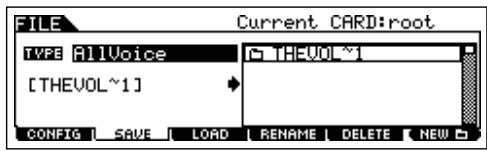 YAMAHA MOTIF ES6 - Press the [F2] SAVE button to call up the Save display. - 1