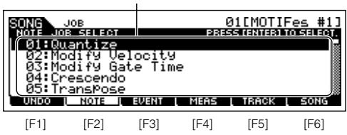 YAMAHA MOTIF ES6 - Transforming the recorded data and other operations — Song Job mode - 2