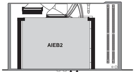YAMAHA MOTIF ES6 - Let the ribbon cable fall into place between the AIEB2 and the circuit board of the MOTIF ES. - 2