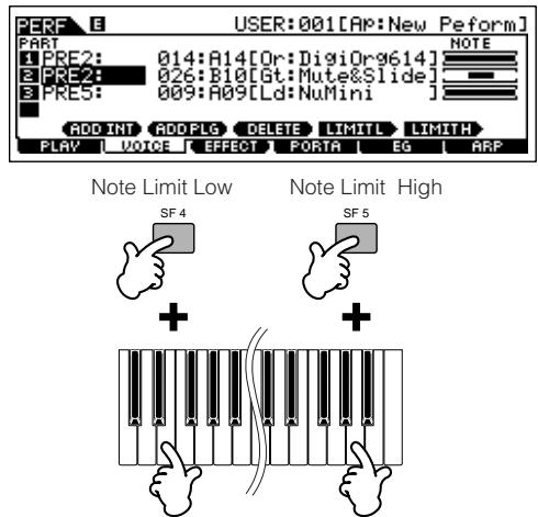 YAMAHA MOTIF ES6 - Specify the note range of each part, as required. - 1