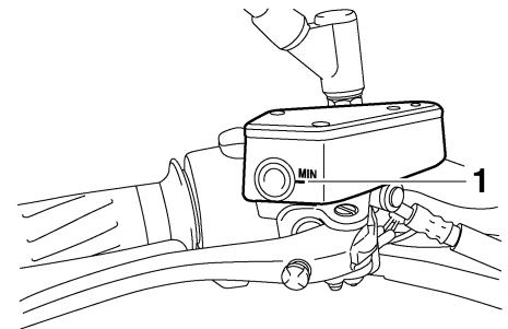 YAMAHA MT-01 - EAU42860 Checking the brake fluid level - 1