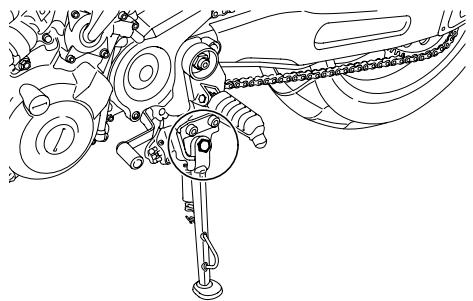 YAMAHA MT-03 - Checking and lubricating the sidestand - 1