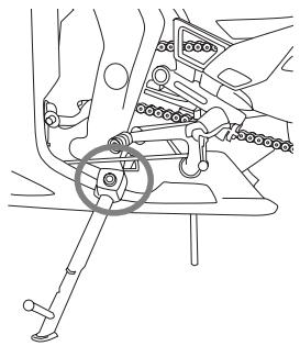YAMAHA TZR50 - Checking and lubricating the sidestand - 1
