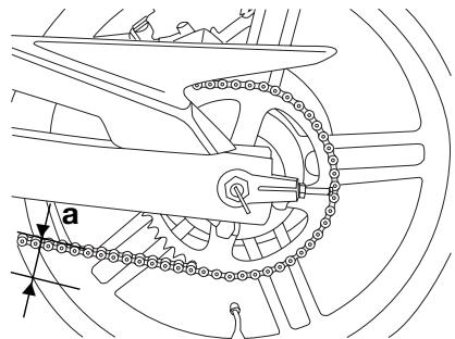 YAMAHA TZR50 - Drive chain slack - 1