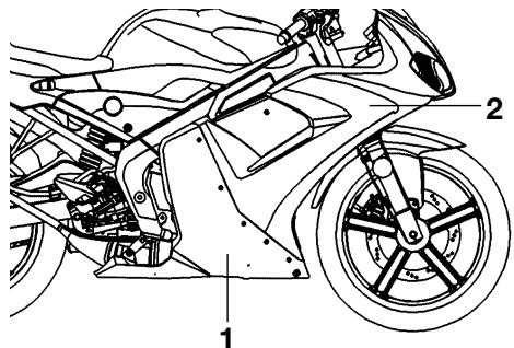 YAMAHA TZR50 - Removing and installing cowlings - 1