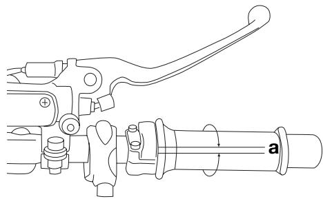 YAMAHA TZR50 - Adjusting the throttle cable free play - 1