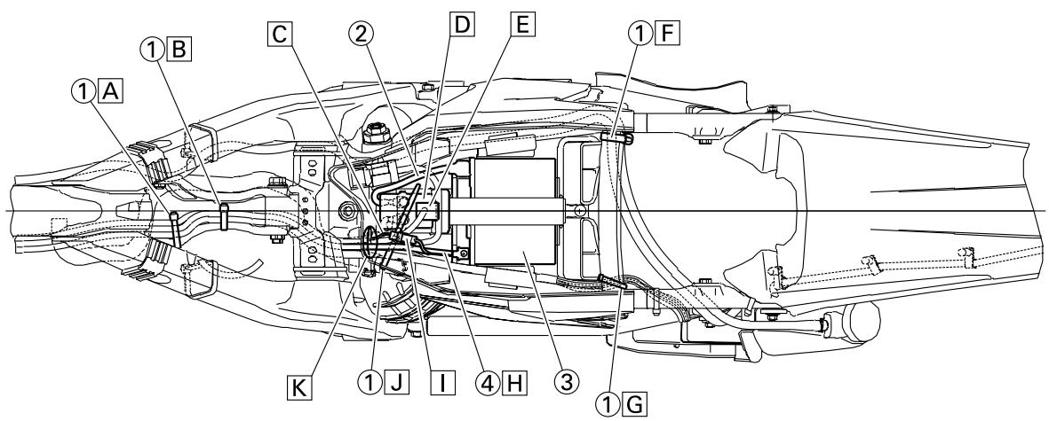 YAMAHA WR250F-2007 - DIAGRAMME DE CHEMINEMENT DES CABLES - 8