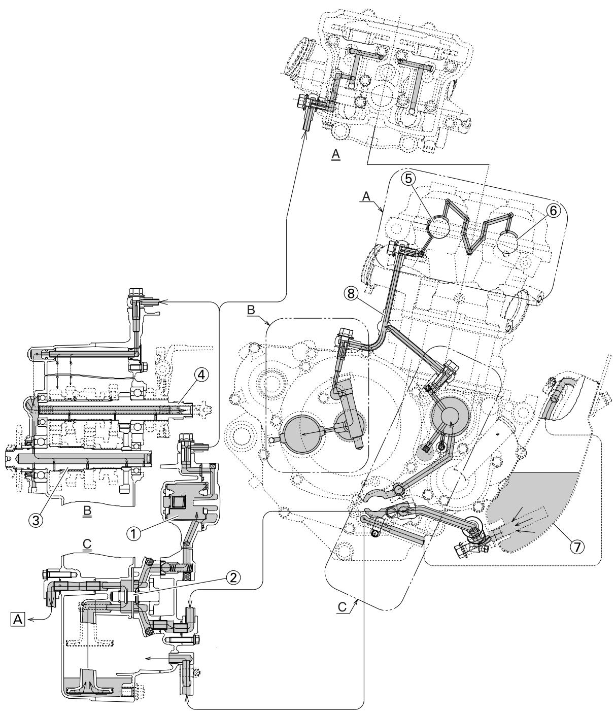 YAMAHA WR250F-2007 - LUBRICATION DIAGRAMS - 1
