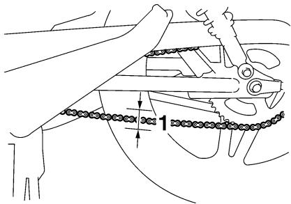 YAMAHA YBR125 - To check the drive chain slack - 1