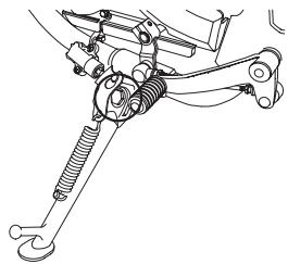 YAMAHA YBR250 - Checking and lubricating the sidestand - 1