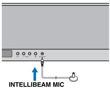 YAMAHA YSP-4100 - Connect the supplied IntelliBeam microphone to the INTELLIBEAM MIC jack on the front panel. - 1