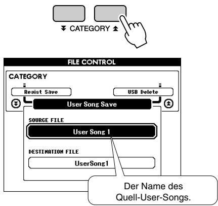 YAMAHA ARIUS YDP-V240 - Speichern eines User-Songs auf einem USB-Flash-Speicher - 1