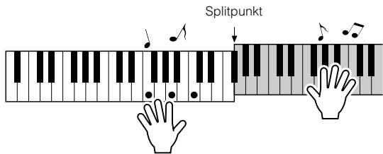 YAMAHA ARIUS YDP-V240 - Spieler Sie auf der Tastatur. Spieler Sie rechts des Split-Punkte - 1